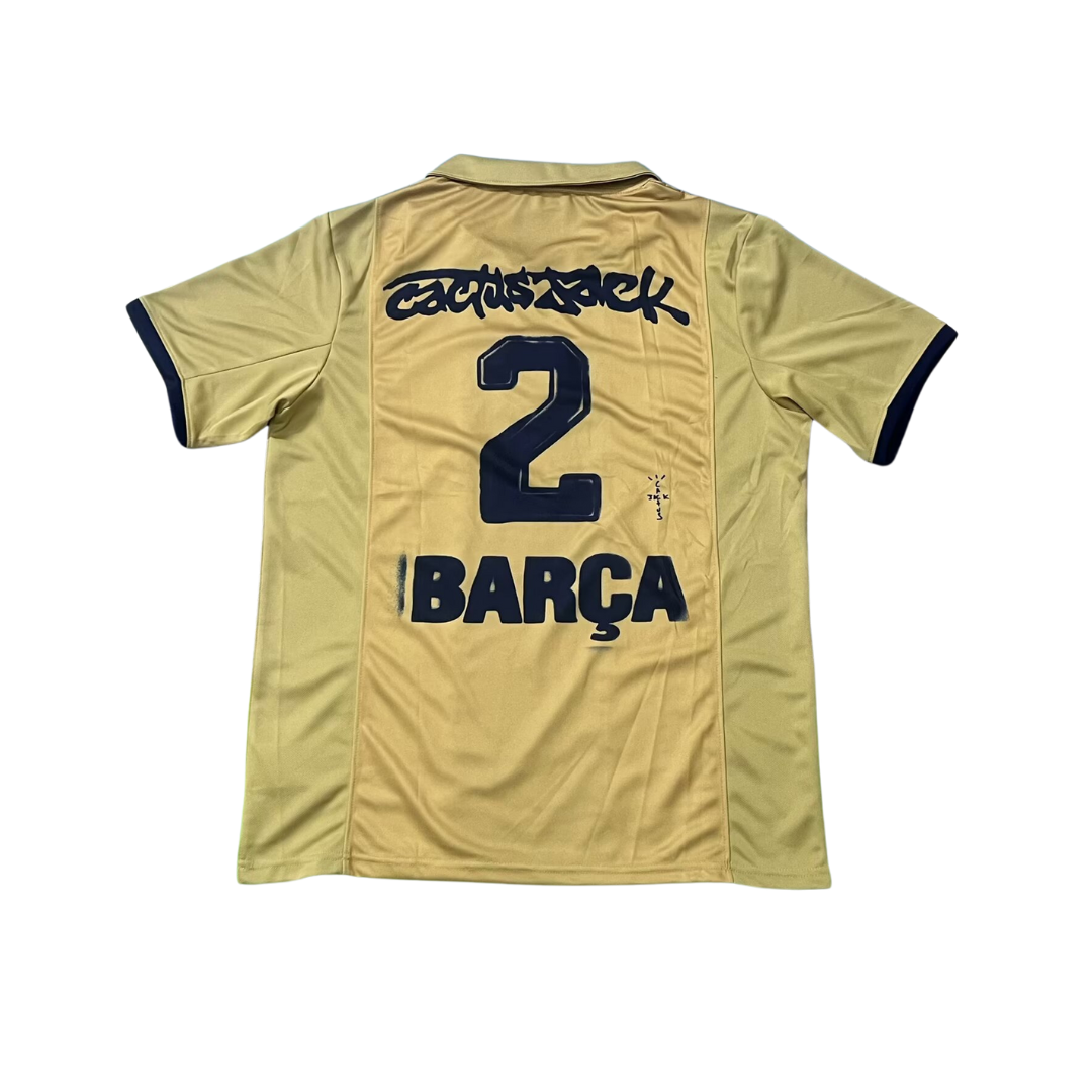 FC Barcelona Travis Scott Retro 2000/2001 Skeleton Cactus Jack Dorada